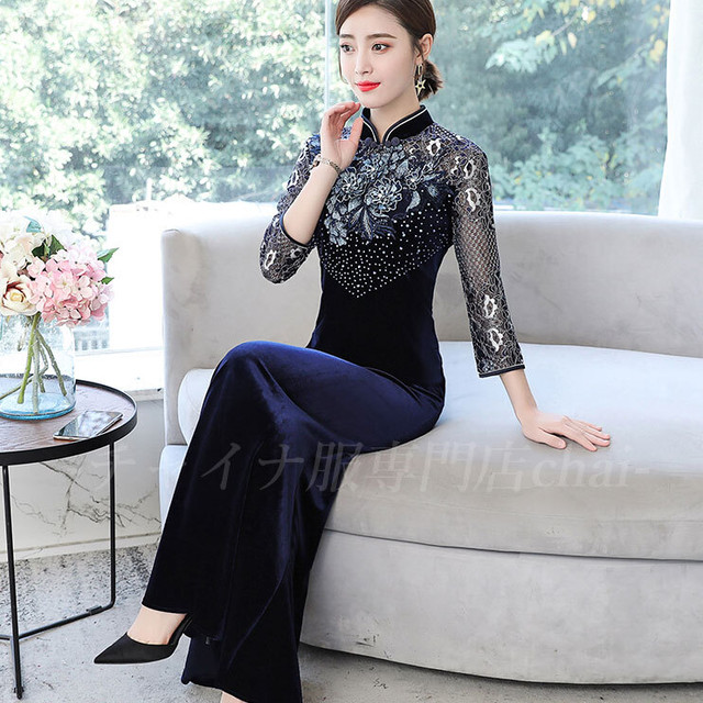 想像を超えての チャイナドレス ワンピース レース マキシ丈 ロング 七分袖 チャイナ服 普段着 舞台 衣装 民族 中国風 Zl181 限定品 Diquinsa Com Mx