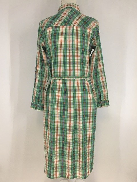 チチカカ シャツワンピース グリーン チェック 64 タグ付きの古着屋