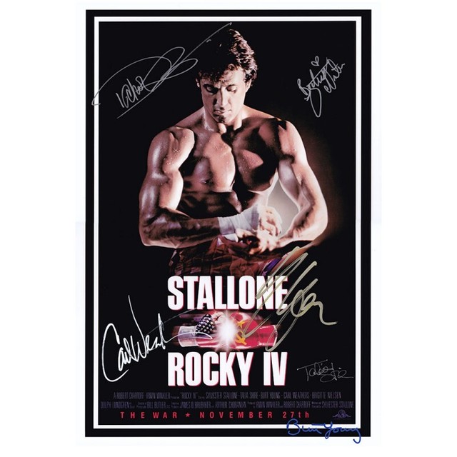 Rocky Iv ロッキー4 炎の友情 6名直筆サイン入りミニポスター Searchlight