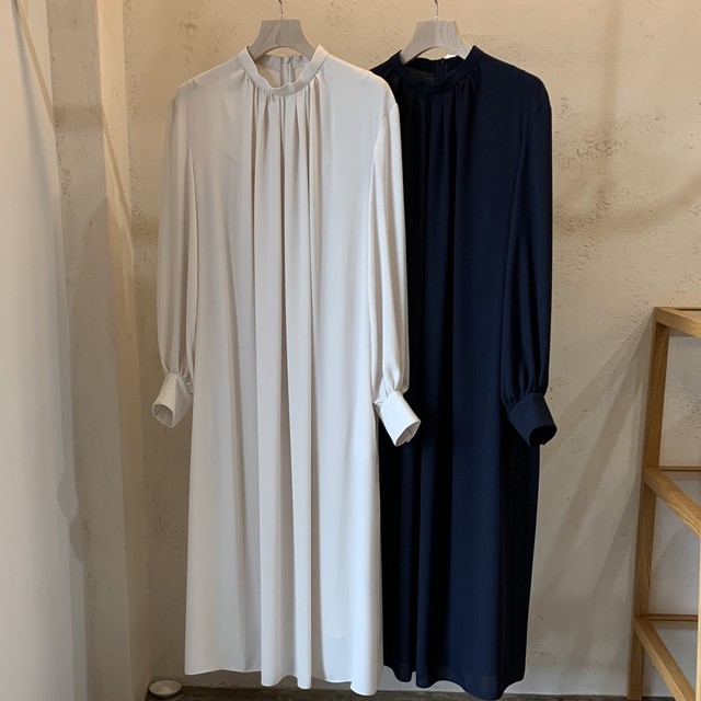 Tomorrowland トゥモローランド バックサテンギャザーワンピース Earnestroom