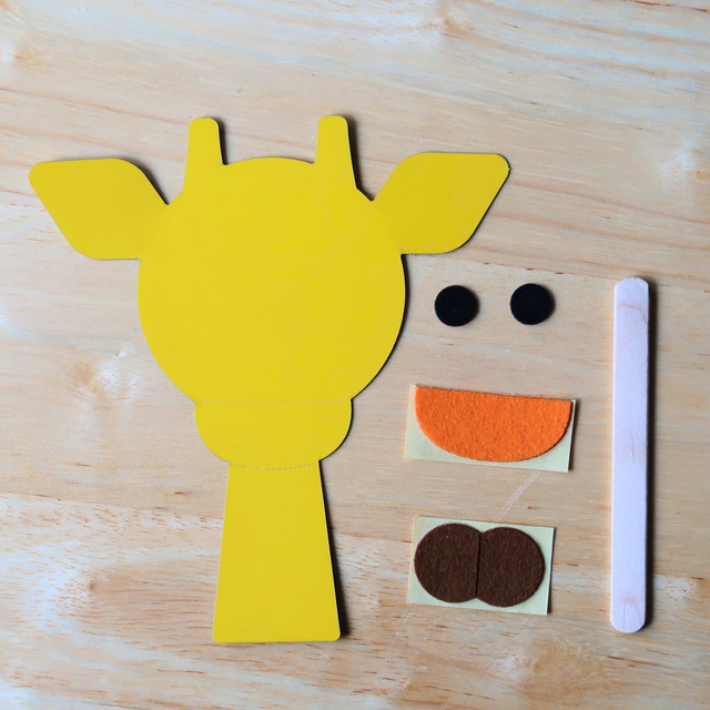 3歳以上対象 動物ペープサート5つセット ゾウ キリン シマウマ カピパラ レッサーパンダ 手先 工作 想像力 3歳 4歳 5歳 知育玩具 おもちゃ 幼児教室レクルン 幼児教室レクルンの知育玩具 おもちゃ 工作キット ハンドメイド教材