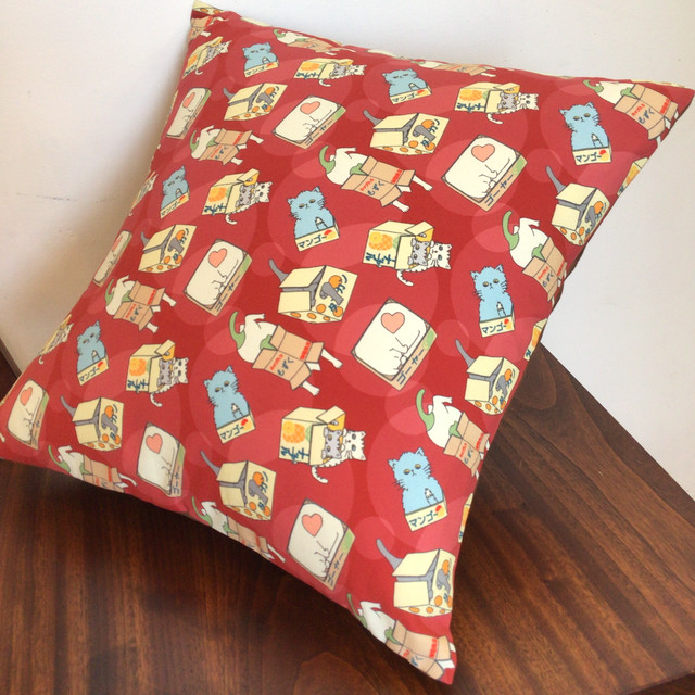 箱猫 ハコネコ クッションカバー40 40 あまがし 海猫商店