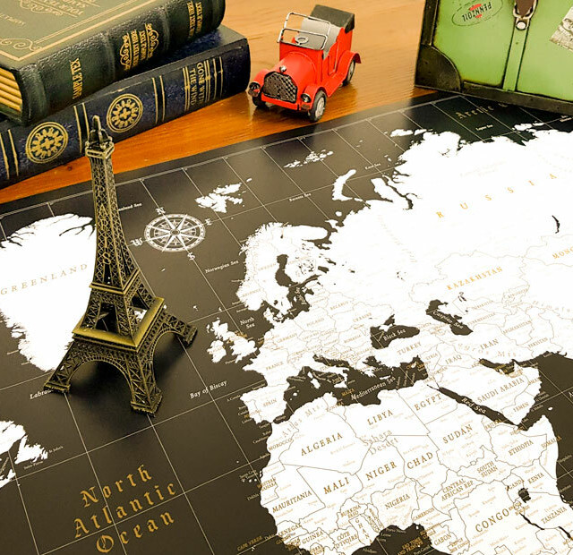 ザ マップ オブ コロンバス インテリア用世界地図 塗り絵ができる世界地図 2枚セット 全３色 Lagodesign