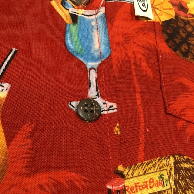 0 Go Barefoot アロハシャツ Usa カクテル柄 レッド S Blueecoshop