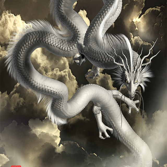 龍の絵 白龍２ 龍の絵