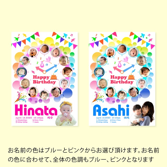 誕生日 記念 成長時計 ポスター ビビット Memento メメント オリジナル記念品作成サイト