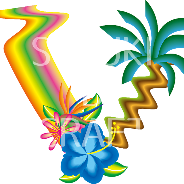 ハワイ花文字 大文字 V Suzuki D Craft