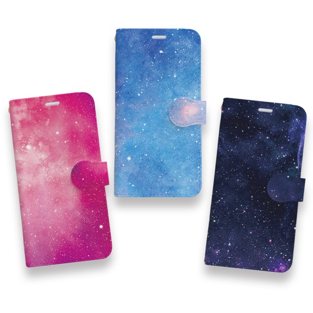 水彩の宇宙 手帳型スマホケース Iphoneケース Lucky Star