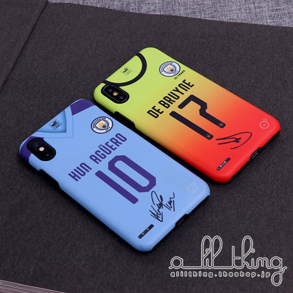 Epl マンチェスターシティ 19 シーズン ユニフォーム セルヒオアグエロ ケヴィンデブライネ サイン入り Iphonex Iphone7 ケース Alilthing