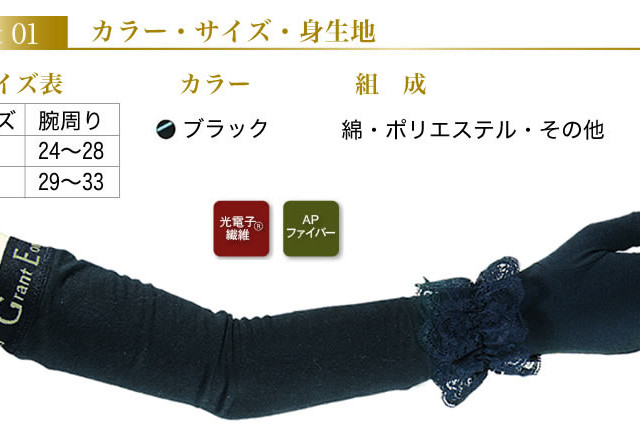 指先までの紫外線対策を実現 程よい締めつけ感で二の腕対策 アームガードル2 グラントイーワンズ グラント 紫外線対策 二の腕 Apファイバー 光電子 L Lily Aya グラントイーワンズ通販サイト
