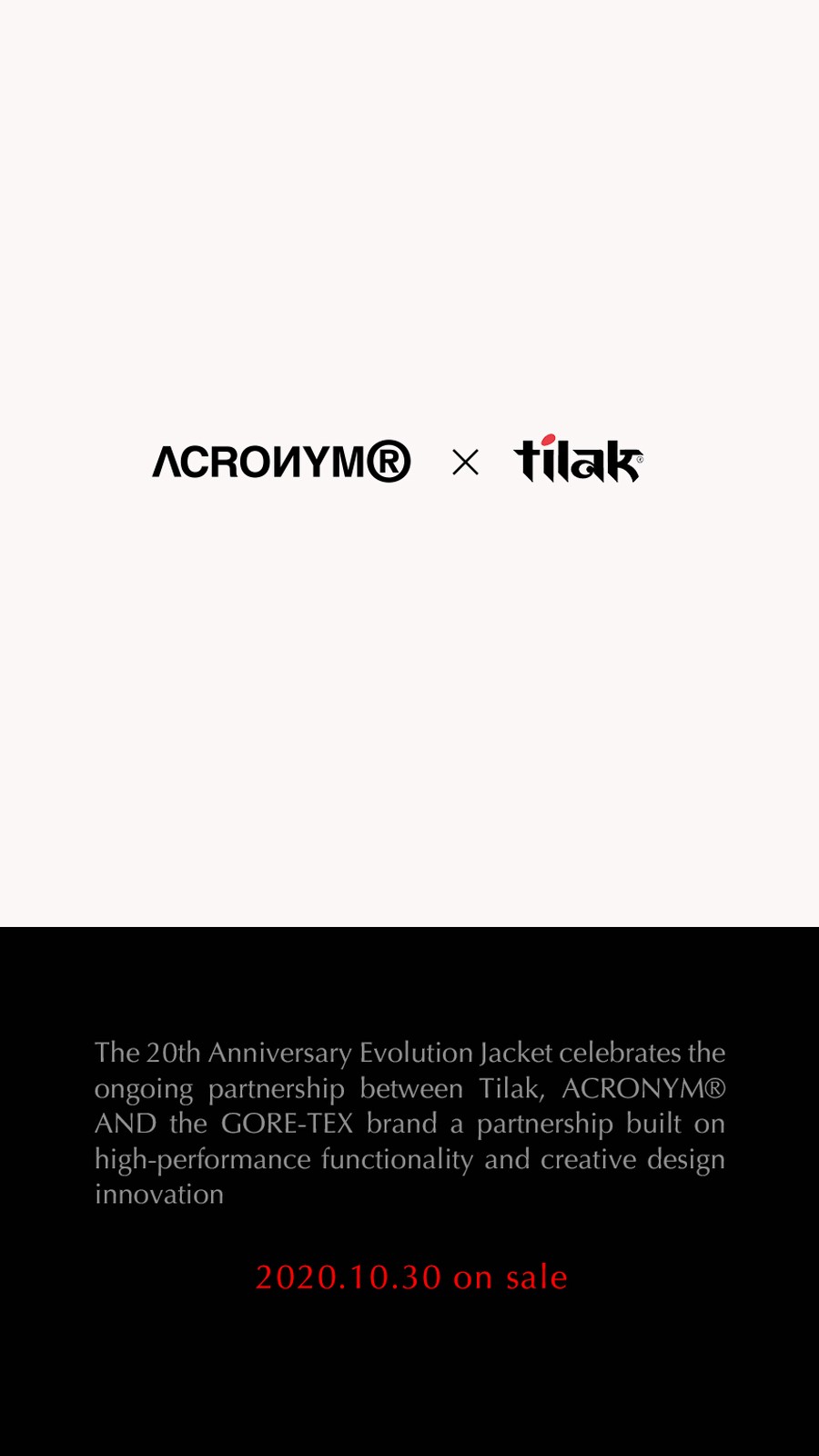 20th Anniversary Tilak × ACRONYM® Evolution Jacket | dotto. store