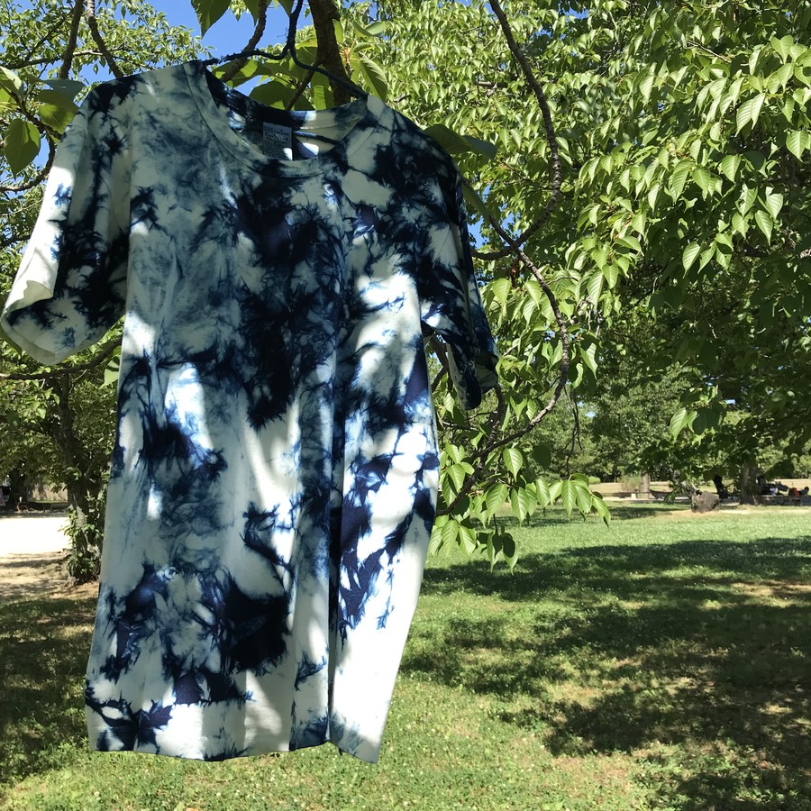 Organic cotton TEE Indigo dye MURAKUMO size S/M/L | 藍染工房