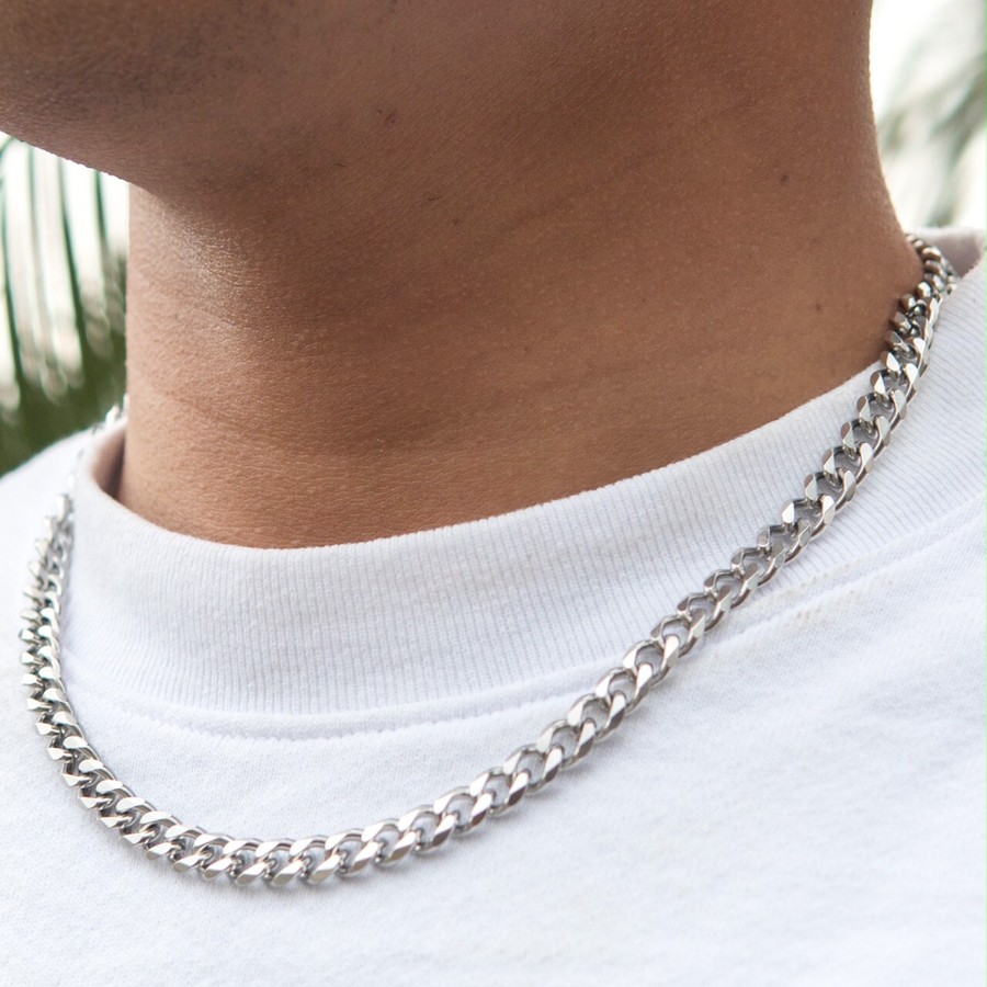 Miami Chain Link Necklace 【7.6mm/SILVER】 | Glitter