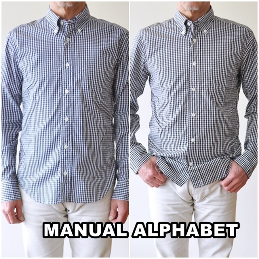 Manualalphabet マニュアルアルファベット ギンガムチェックシャツ メンズ ボタンダウンシャツ Basic Mk 048 Bluelineshop