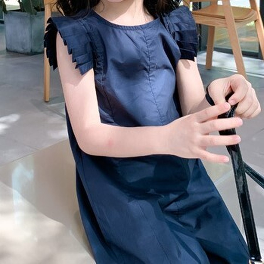 フリル ノースリーブ ショートキュロットワンピース ２色 86 Clothing