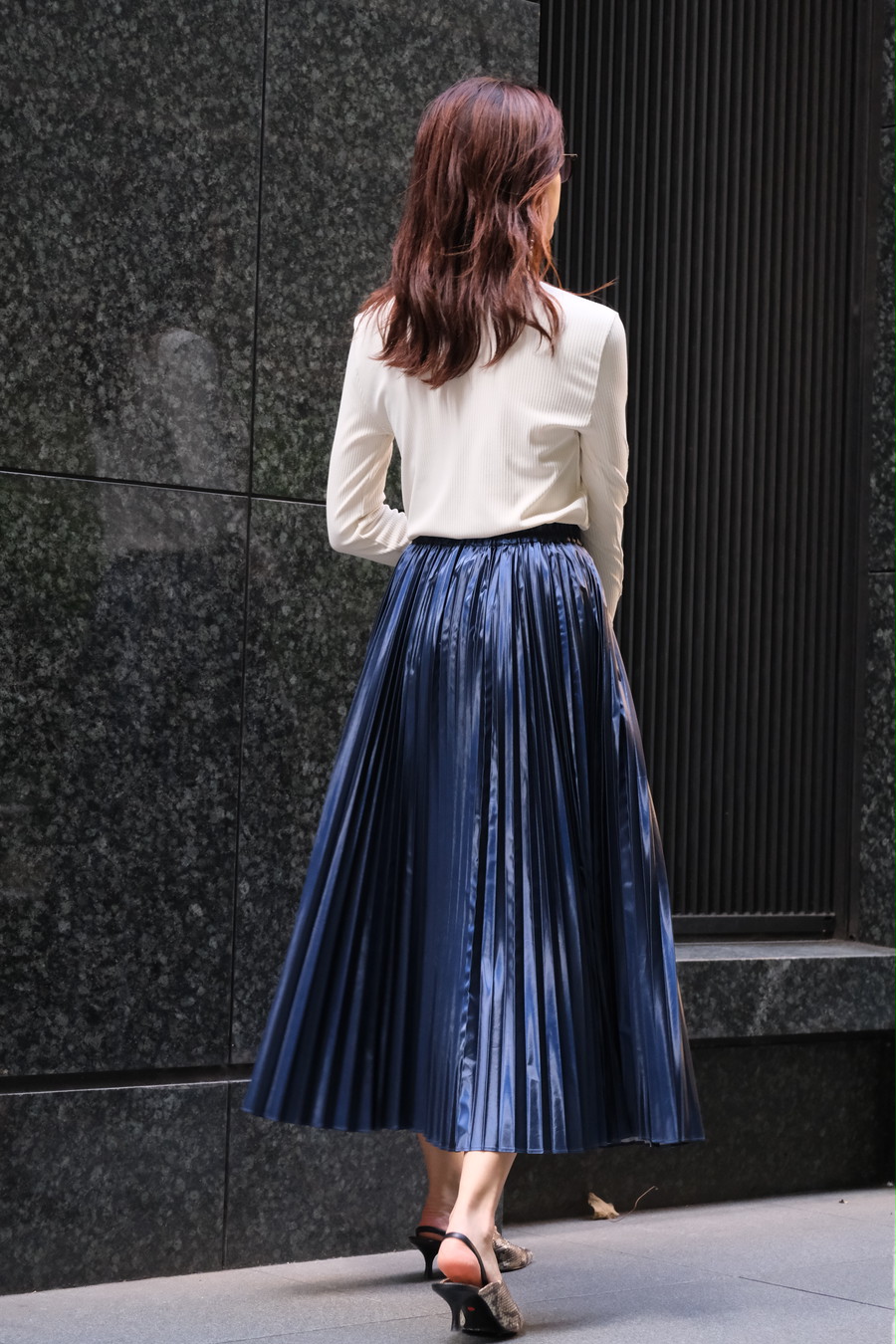 SHINY PLEATED SKIRT【CA1A-S268】 | CIEL'AIR