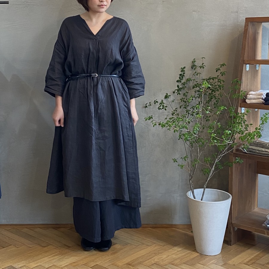 Lailha ツリーワンピース リネン Br 草木染 Punchilamai Onlineshop