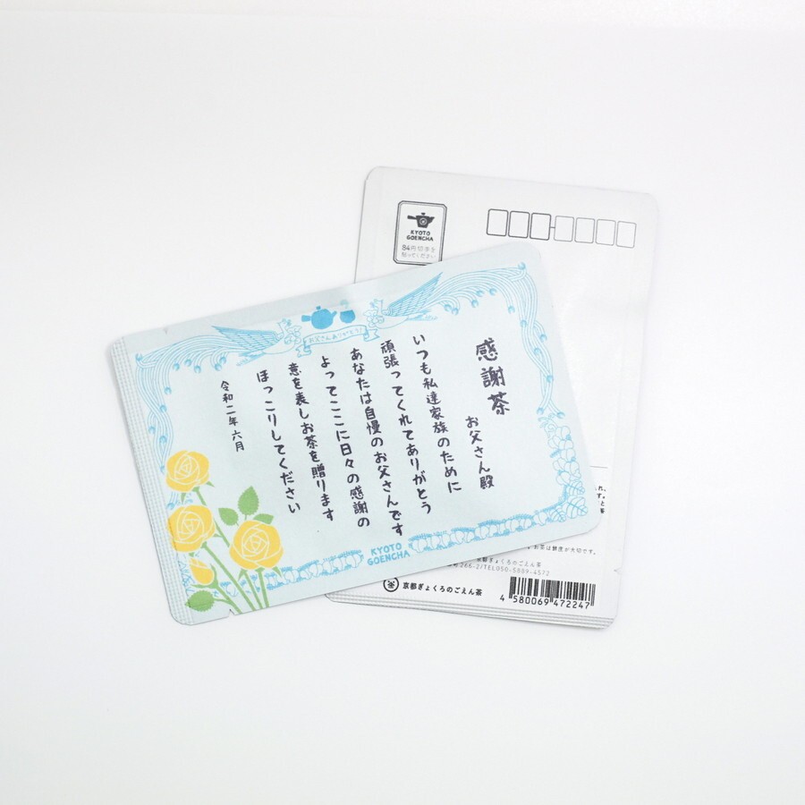 裏面には住所記入欄。84円切手を貼ります。