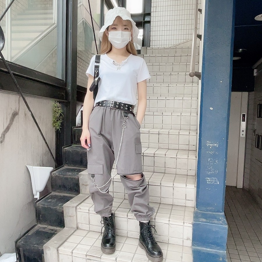 ジップチェーンカーゴパンツ Burlesque