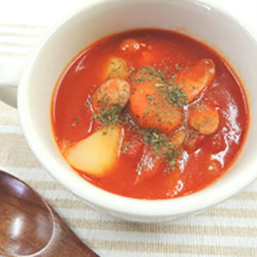 ゴロッと野菜の濃厚トマトスープ